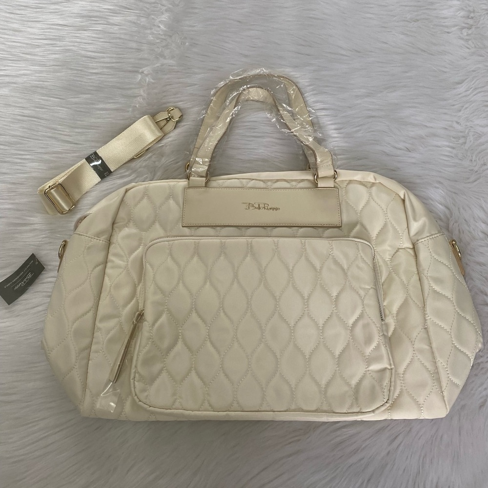 NWT-Bella Russo Cream Quilted Large Tote Bag